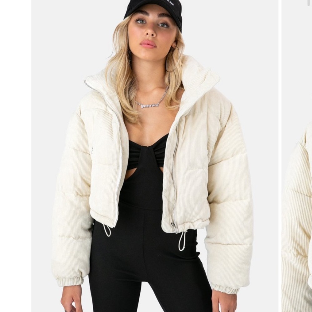 Adika cropped corduroy puffer jacket WITH TAGS